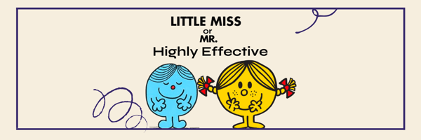 Little Miss Characters that Represent the user experience with the Just a Bite Better App